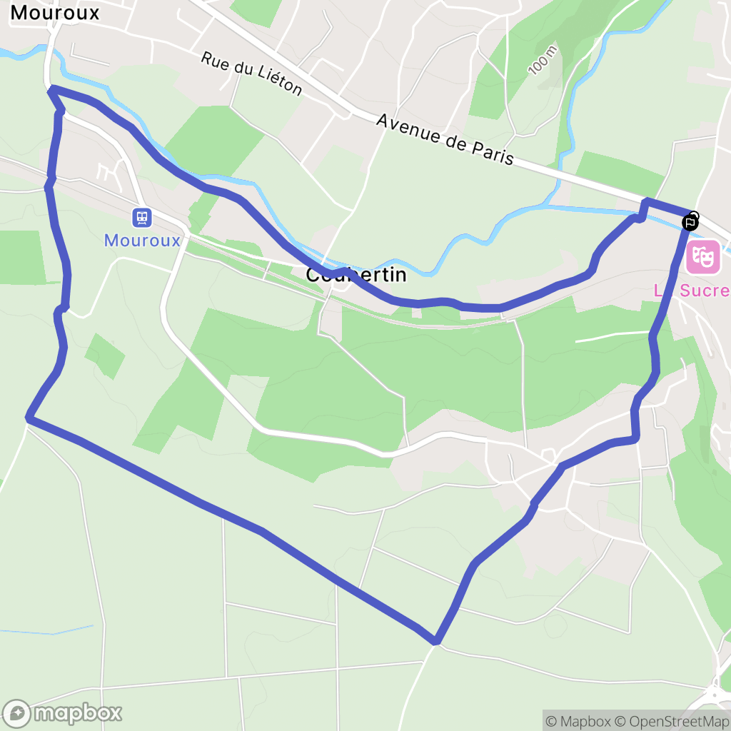 Mouroux : carte du parcours de randonnée - France