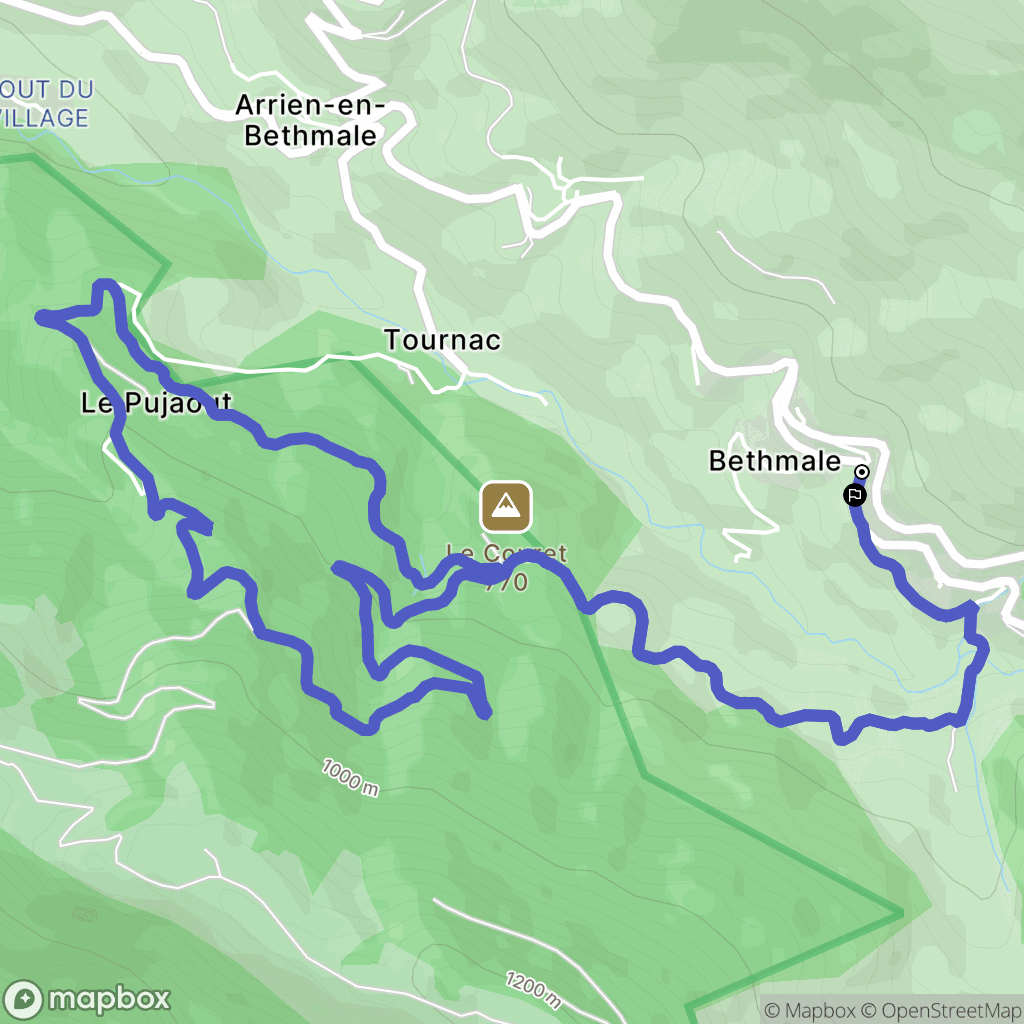 Bethmale : carte du parcours de randonnée - France