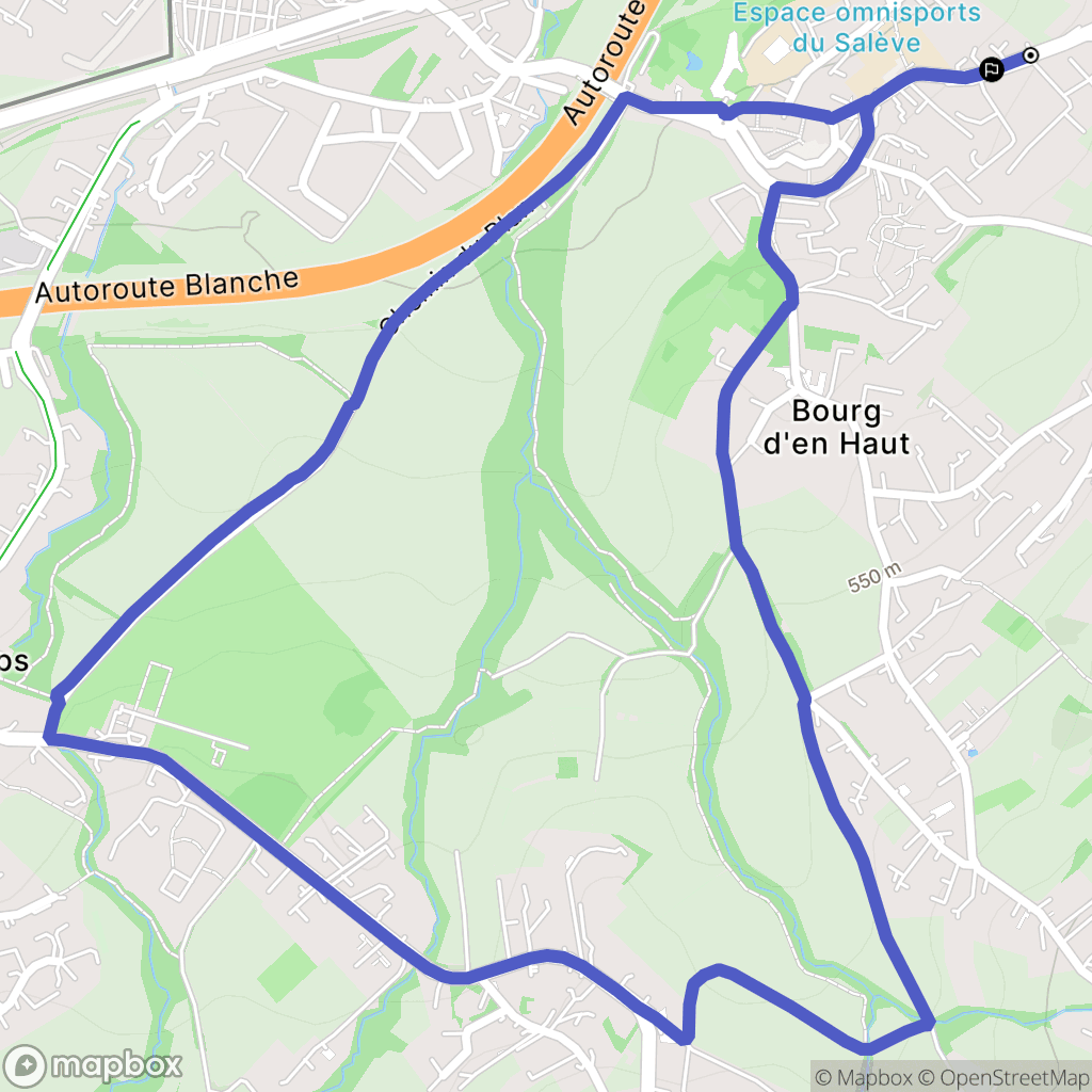 Collonges-sous-Salève : carte du parcours de randonnée - France