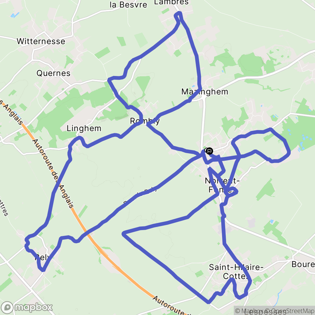 Norrent-Fontes : carte du parcours de randonnée - France