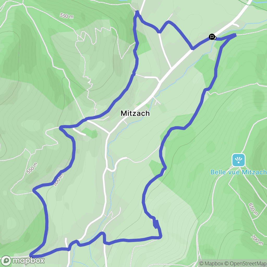 Mitzach : carte du parcours de randonnée - France
