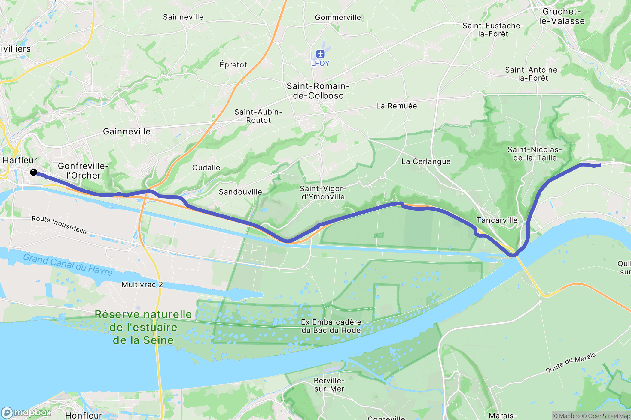 Gonfreville-l'Orcher : carte du parcours de randonnée - France