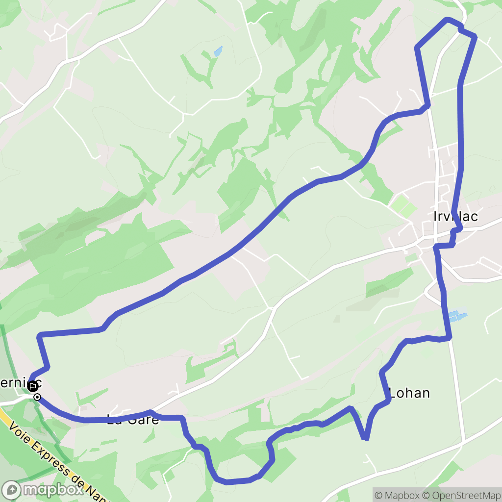 Irvillac : carte du parcours de randonnée - France