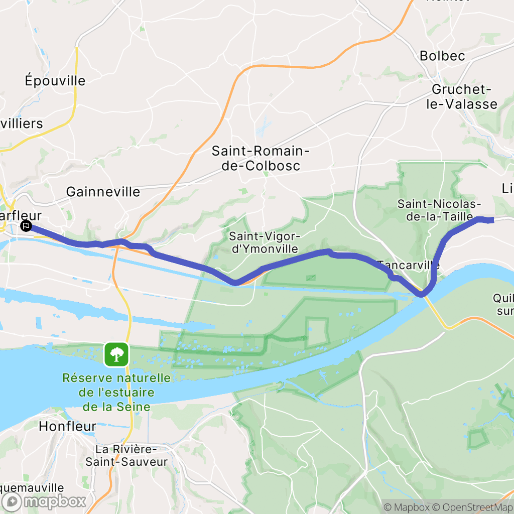 Gonfreville-l'Orcher : carte du parcours de randonnée - France