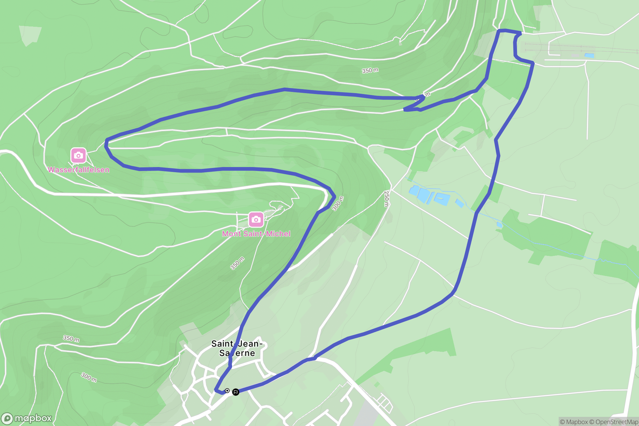 Saint-Jean-Saverne : carte du parcours de randonnée - France