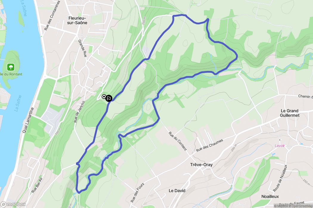 Fleurieu-sur-Saône : carte du parcours de randonnée - France