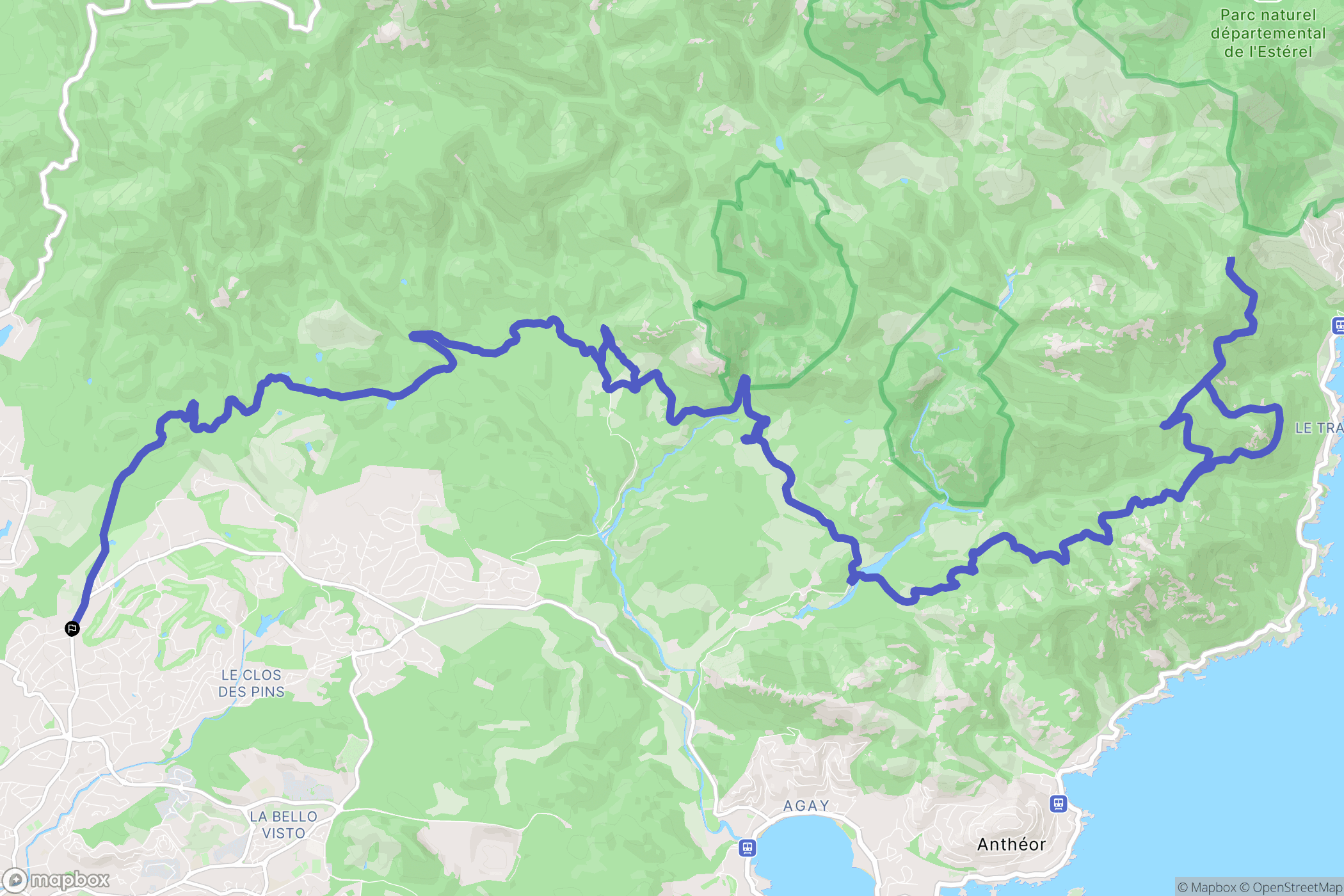 Saint-Raphaël : carte du parcours de randonnée - France