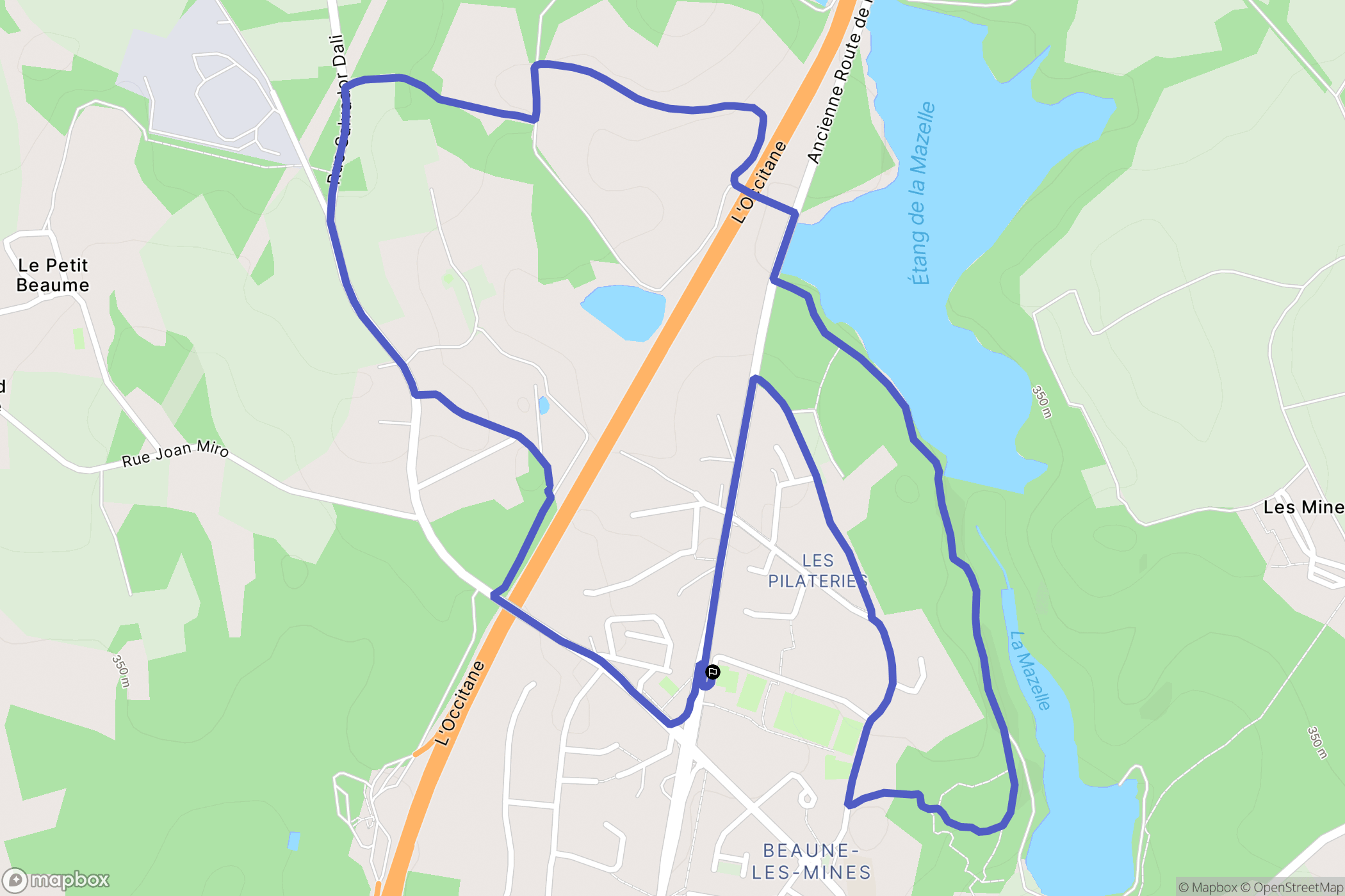 Limoges : carte du parcours de randonnée - France