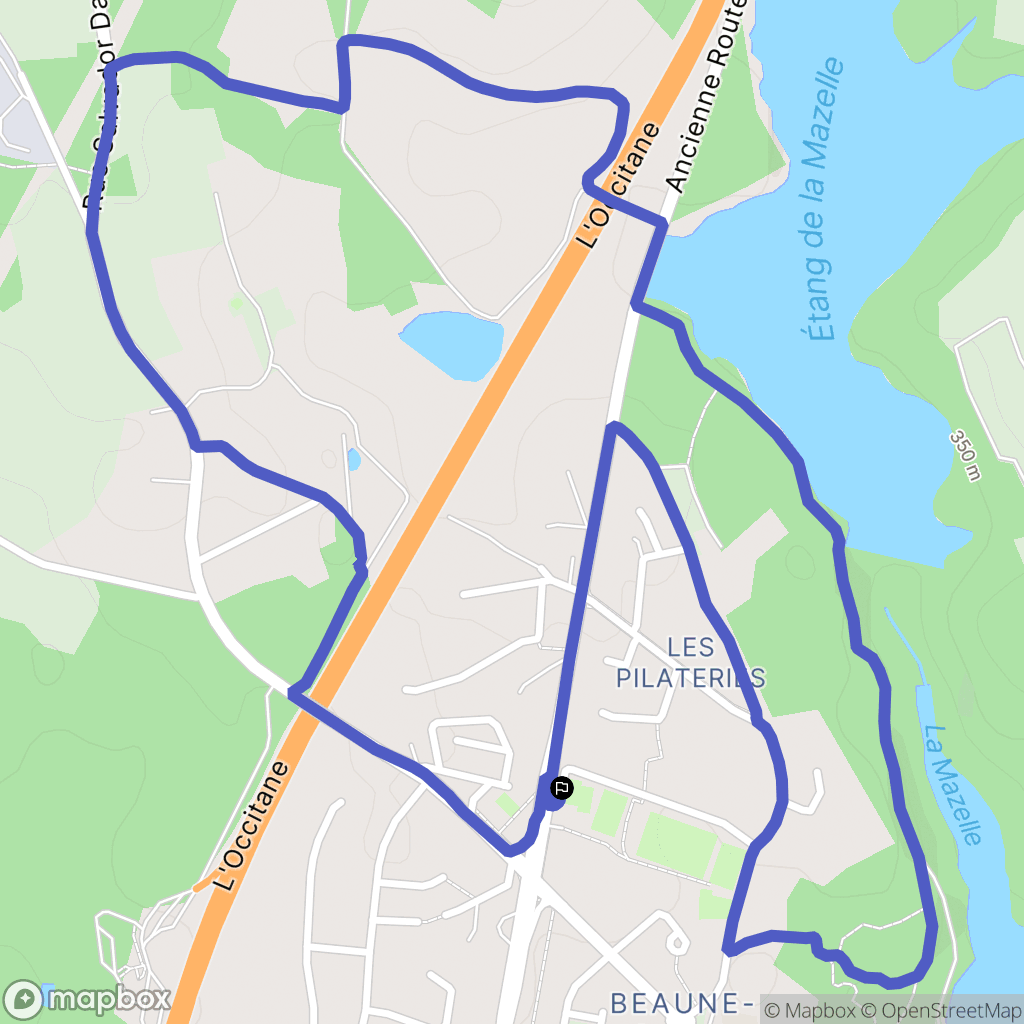 Limoges : carte du parcours de randonnée - France