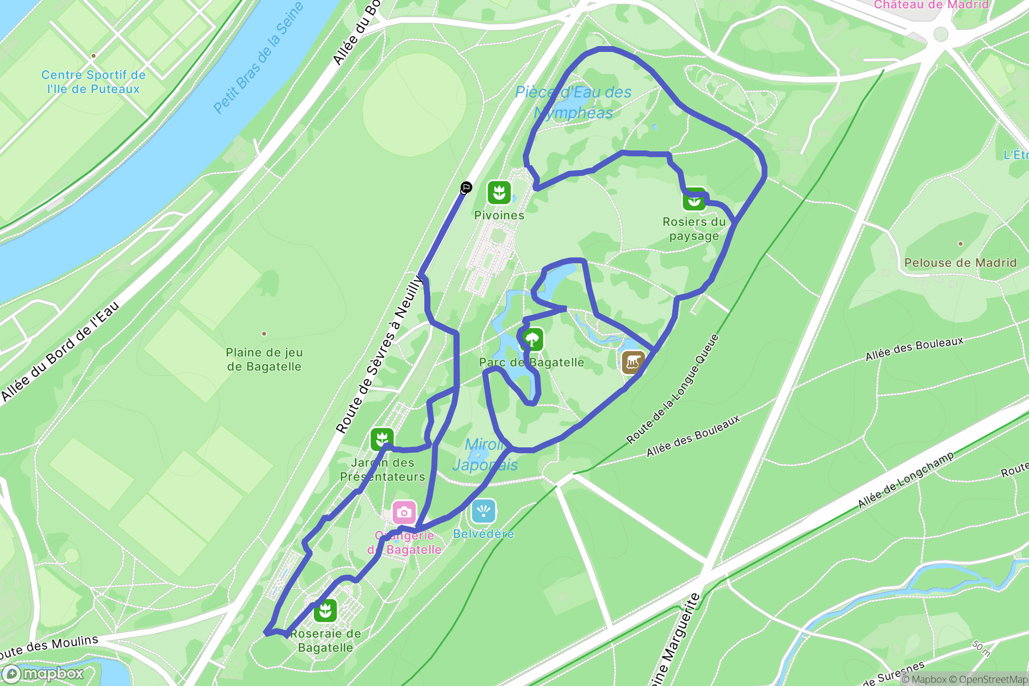 Paris : carte du parcours de randonnée - France
