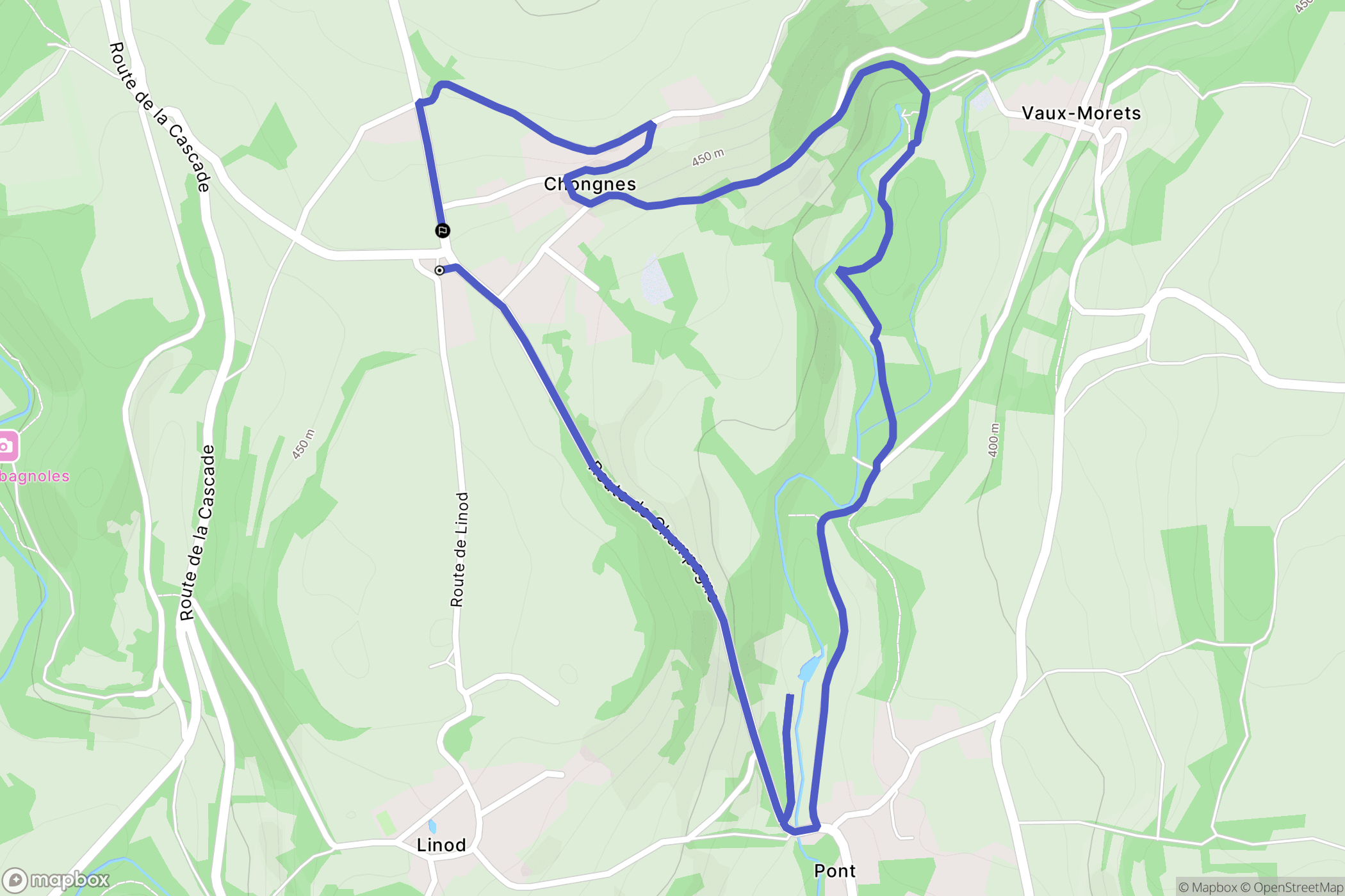 Valromey-sur-Séran : carte du parcours de randonnée - France