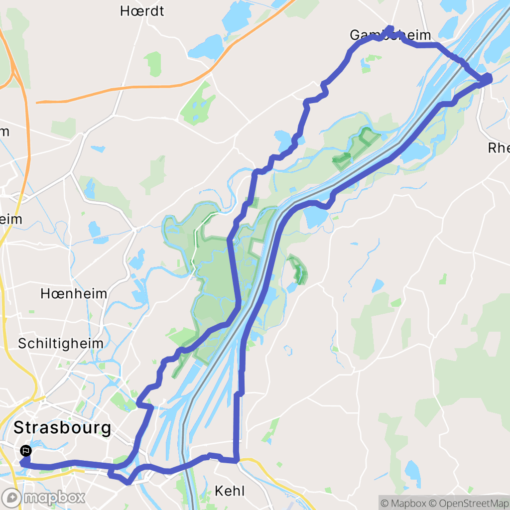Strasbourg : carte du parcours de randonnée - France