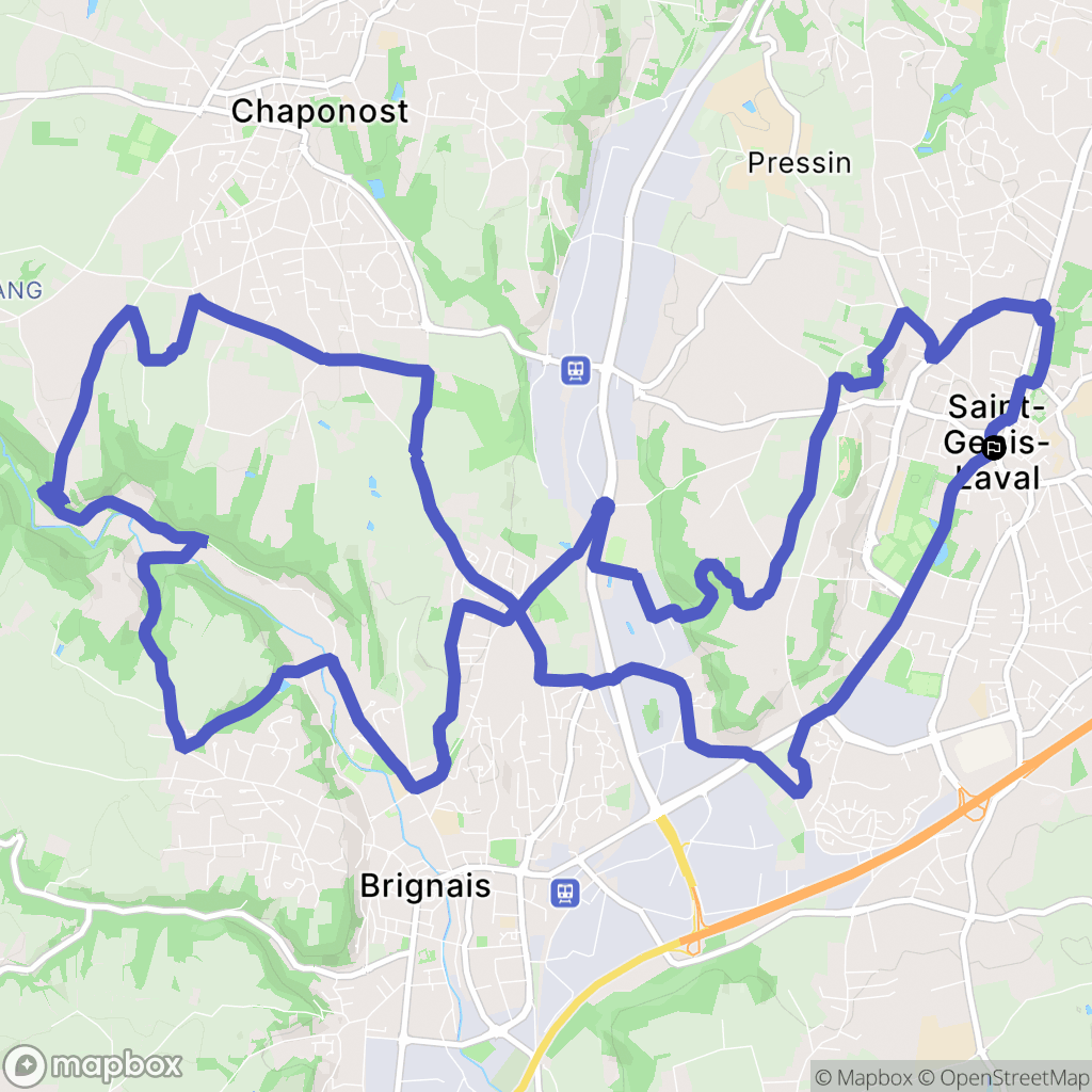 Saint-Genis-Laval : carte du parcours de randonnée - France