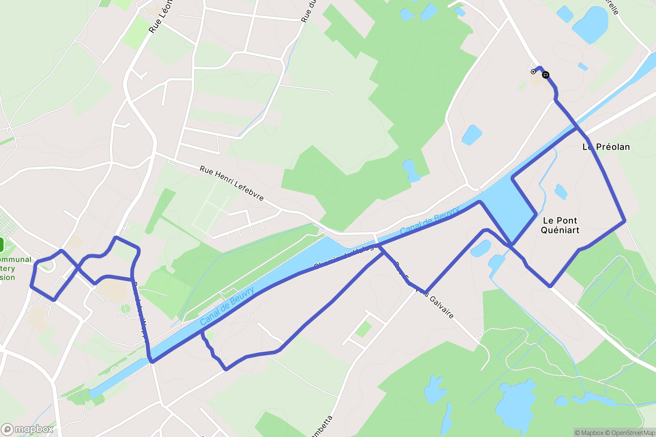 Beuvry : carte du parcours de randonnée - France