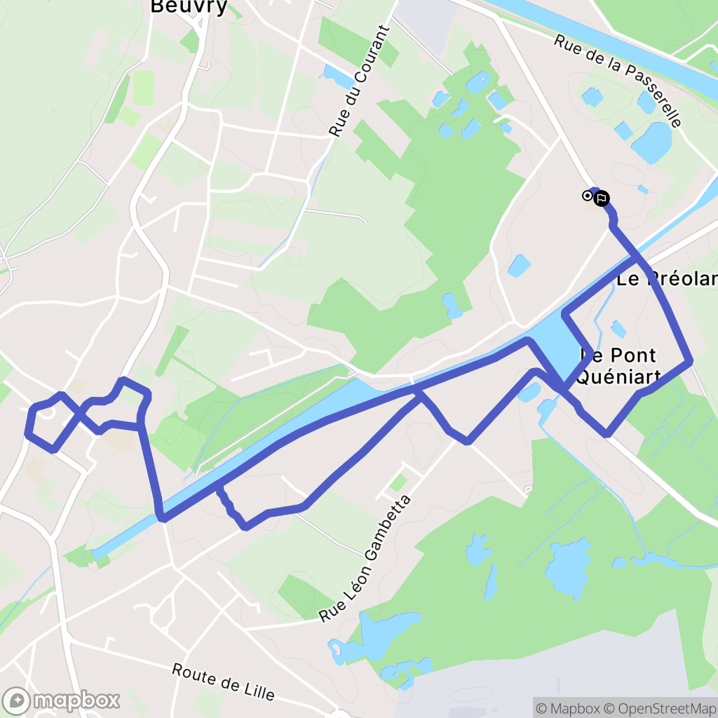 Beuvry : carte du parcours de randonnée - France