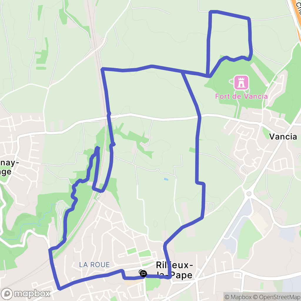 Rillieux-la-Pape : carte du parcours de randonnée - France