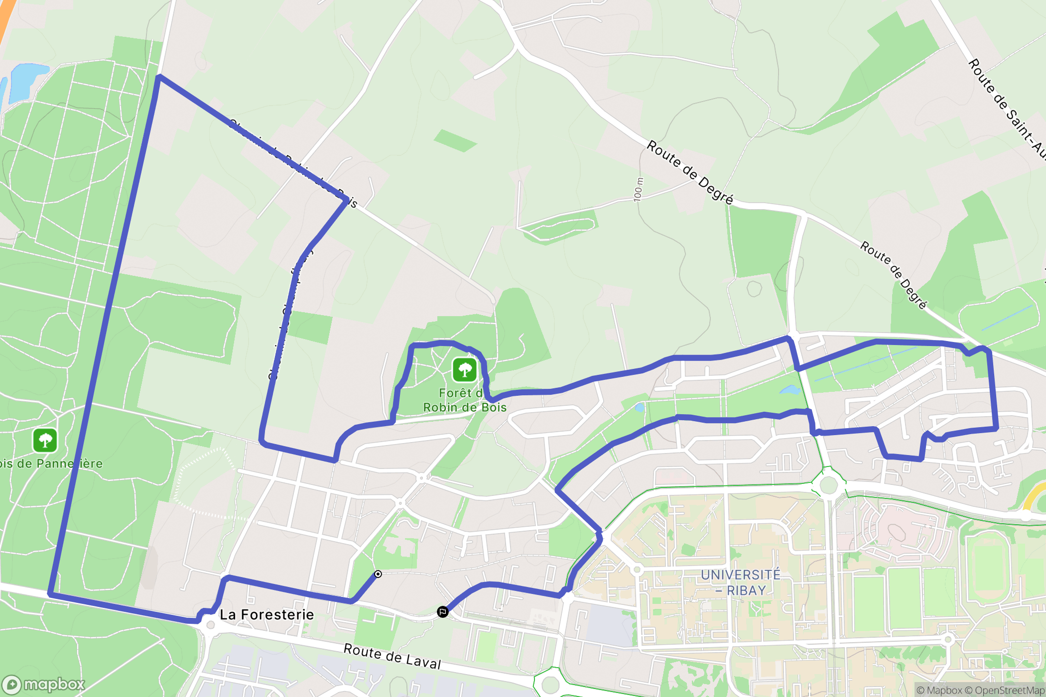 Le Mans : carte du parcours de randonnée - France