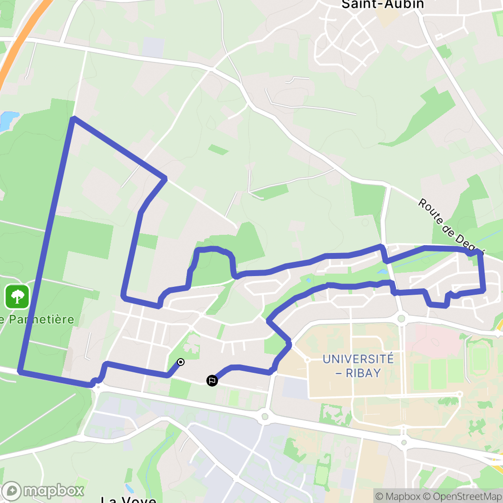 Le Mans : carte du parcours de randonnée - France