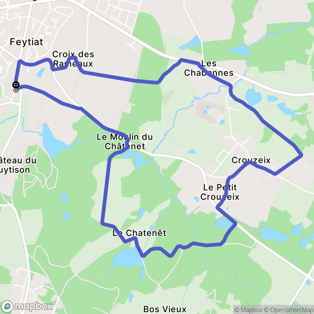 Feytiat : carte du parcours de randonnée - France