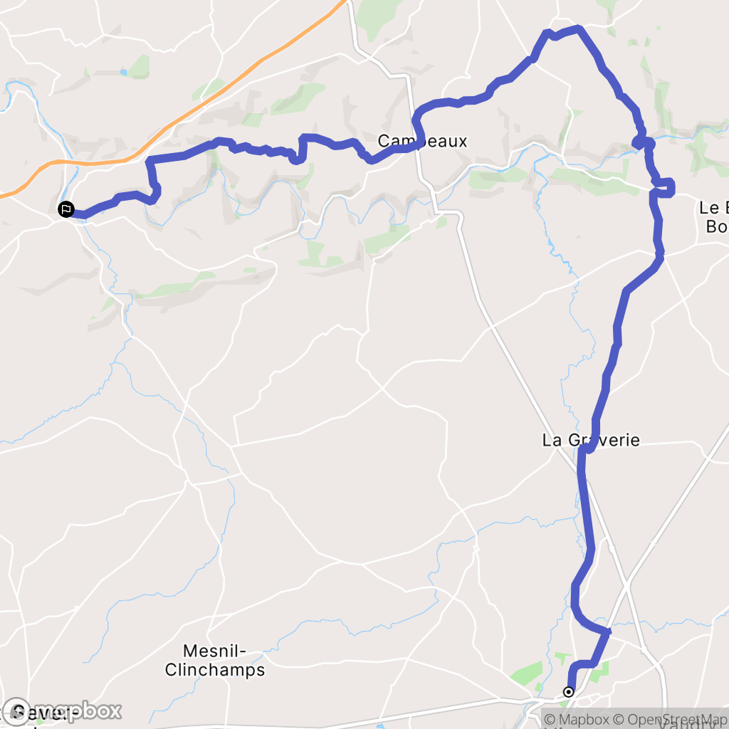Vire-Normandie : carte du parcours de randonnée - France