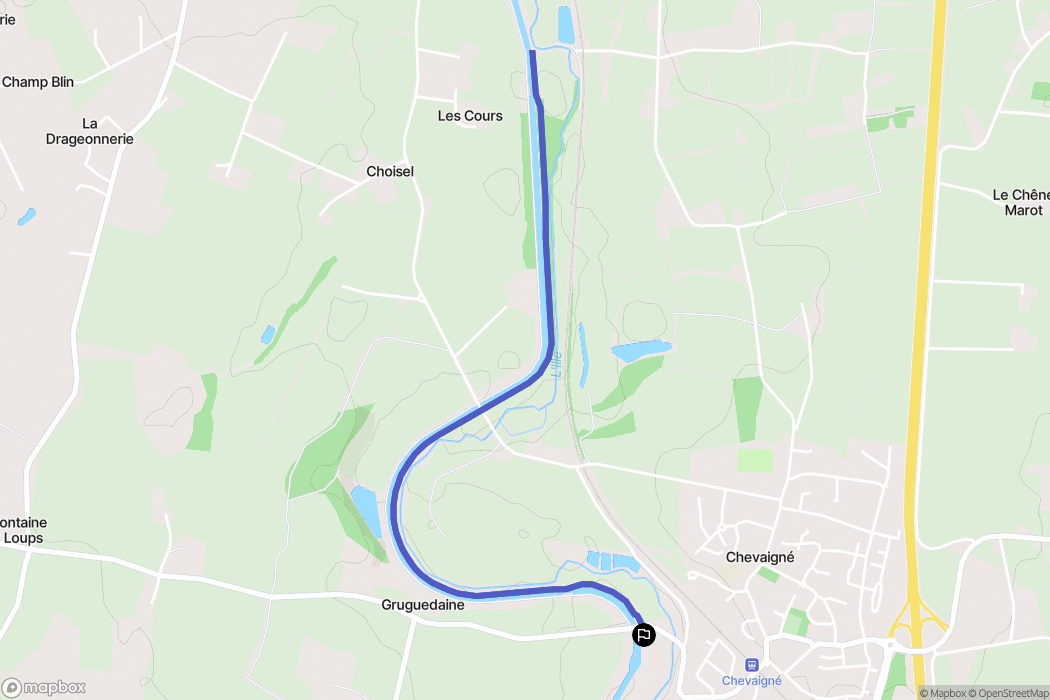 Chevaigné : carte du parcours de randonnée - France