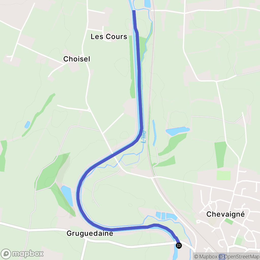 Chevaigné : carte du parcours de randonnée - France