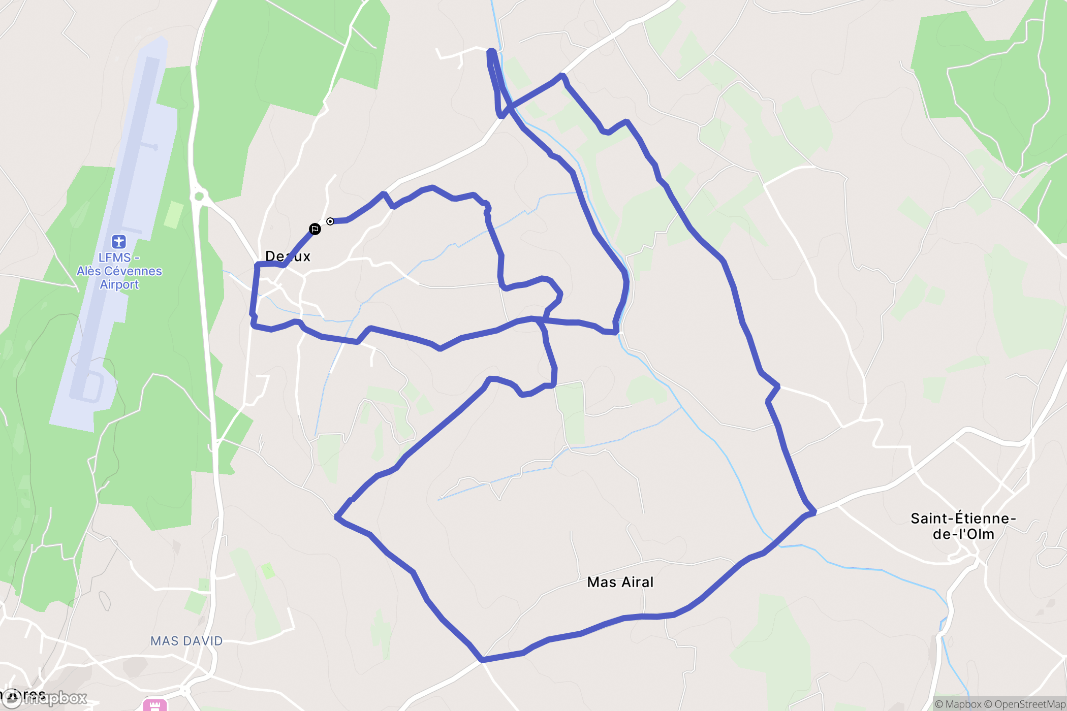 Deaux : carte du parcours de randonnée - France
