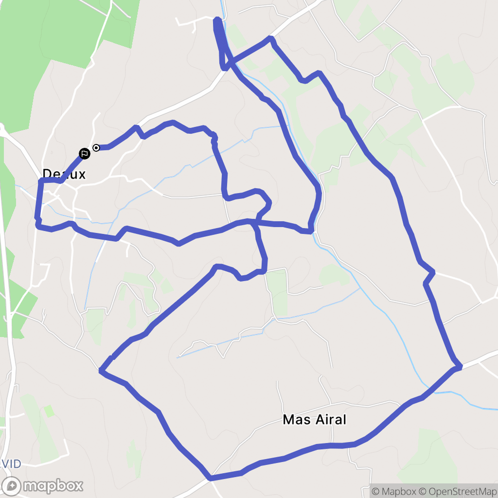 Deaux : carte du parcours de randonnée - France