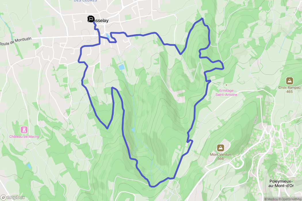 Chasselay : carte du parcours de randonnée - France