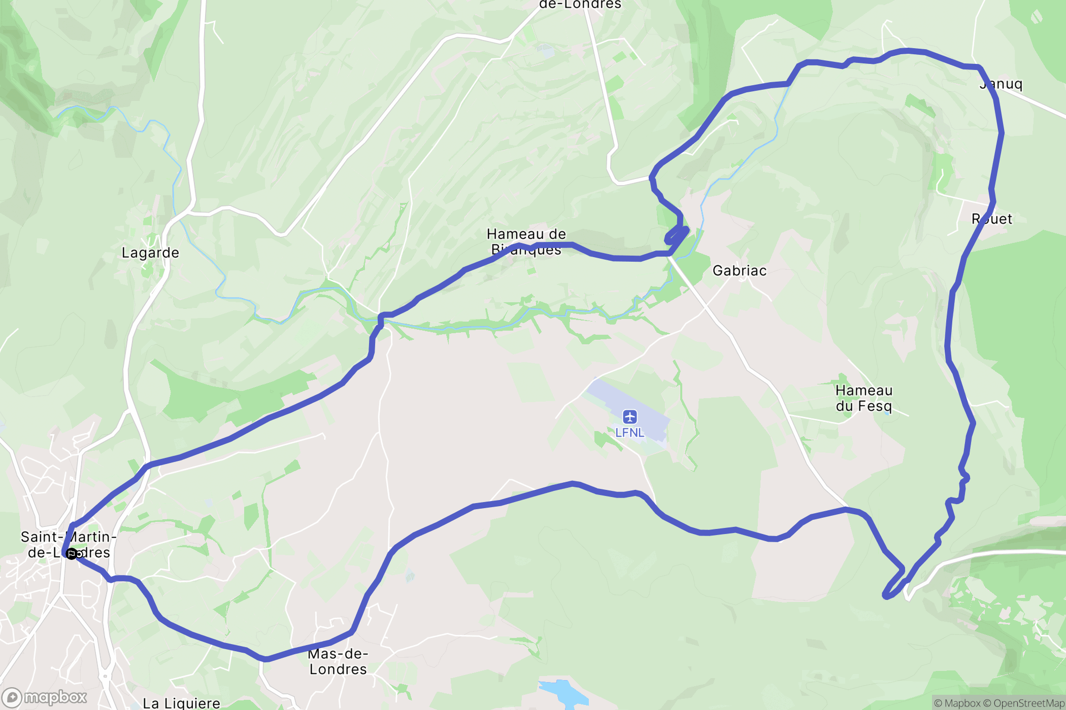Saint-Martin-de-Londres : carte du parcours de randonnée - France