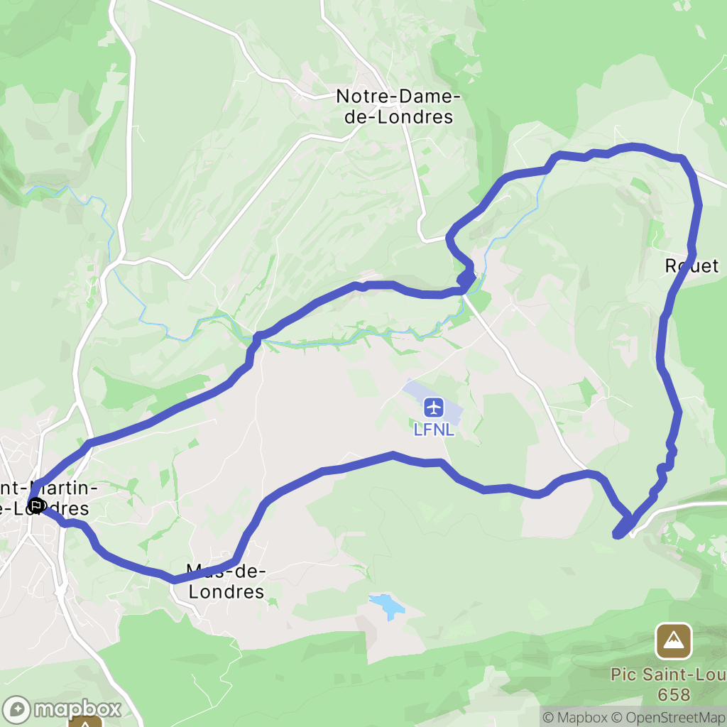 Saint-Martin-de-Londres : carte du parcours de randonnée - France