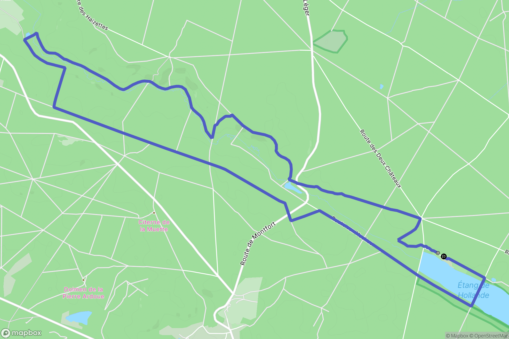 Les Bréviaires : carte du parcours de randonnée - France