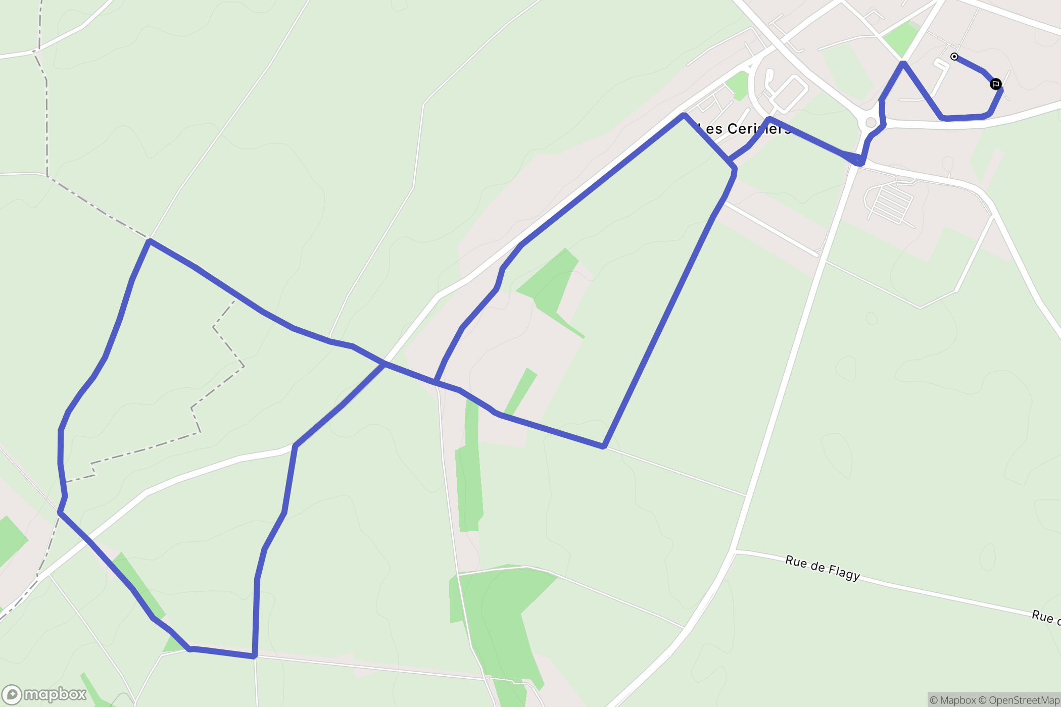 Villeneuve-la-Guyard : carte du parcours de randonnée - France