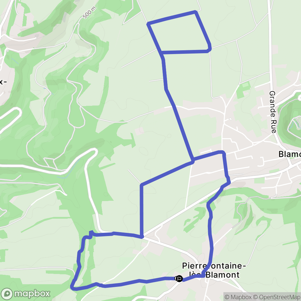Pierrefontaine-lès-Blamont : carte du parcours de randonnée - France