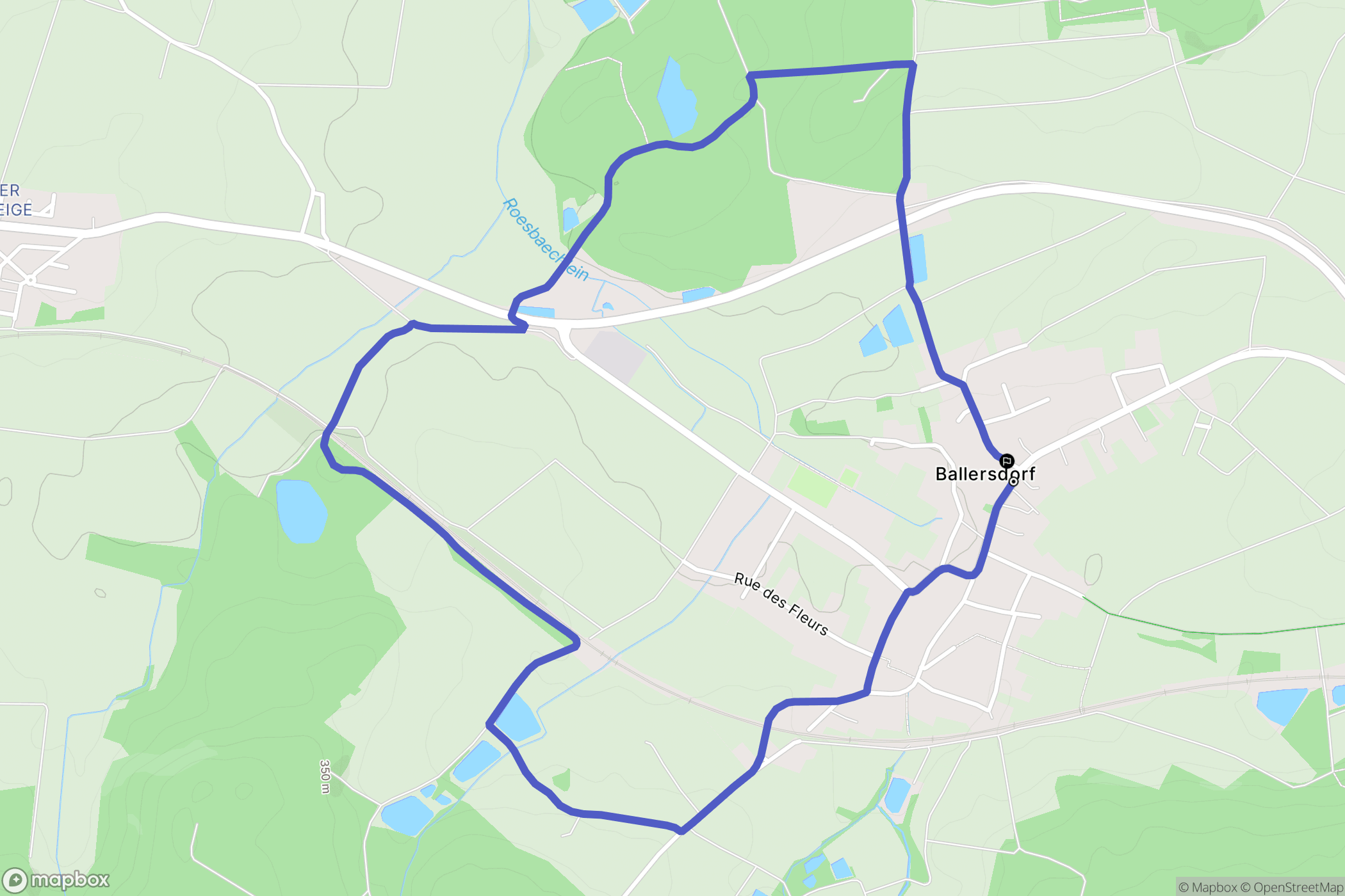 Ballersdorf : carte du parcours de randonnée - France