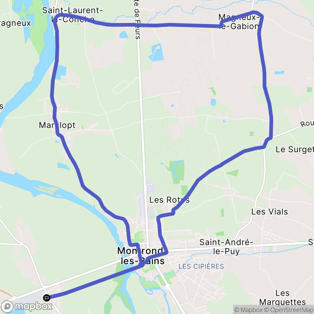 Boisset-lès-Montrond : carte du parcours de randonnée - France