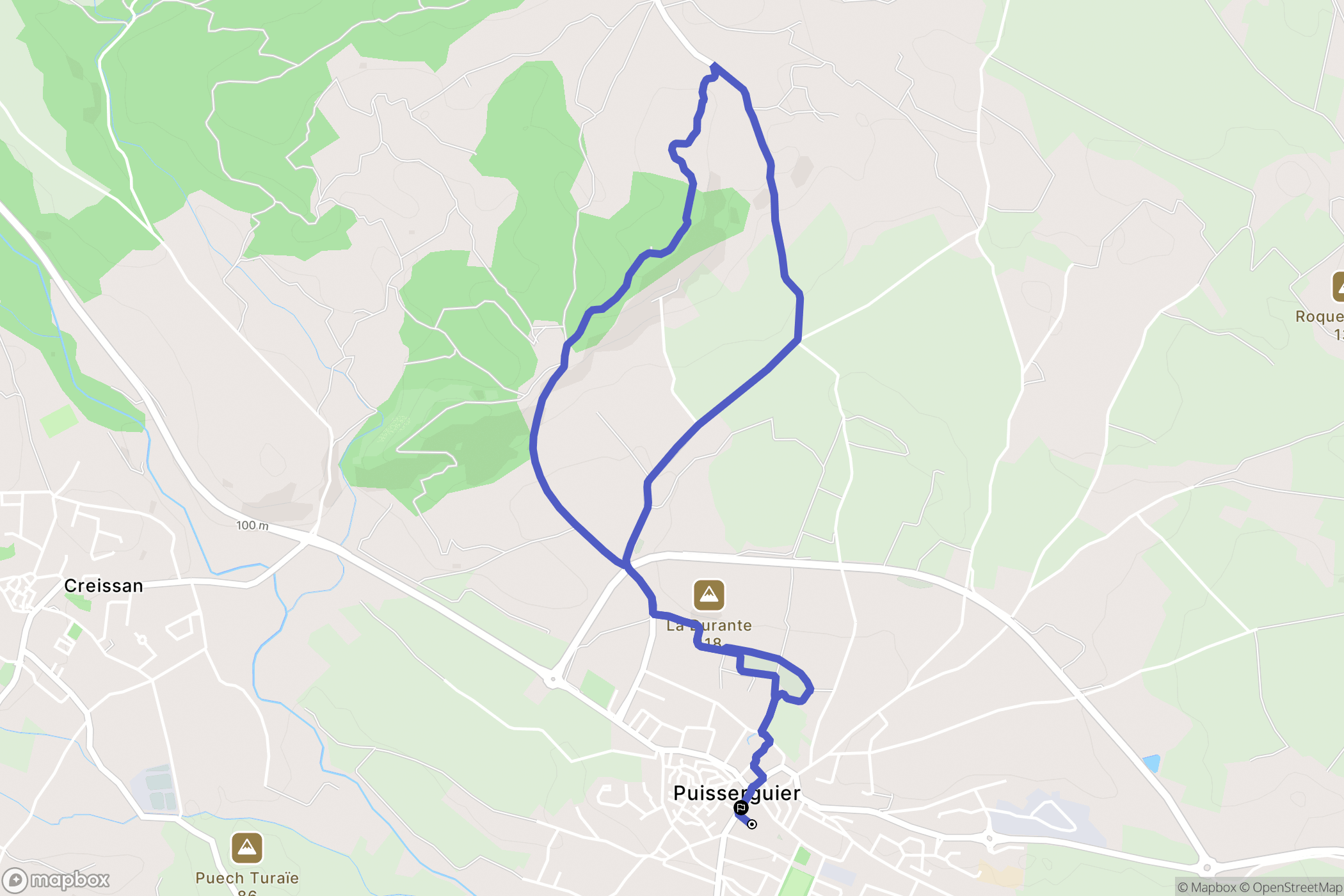 Puisserguier : carte du parcours de randonnée - France