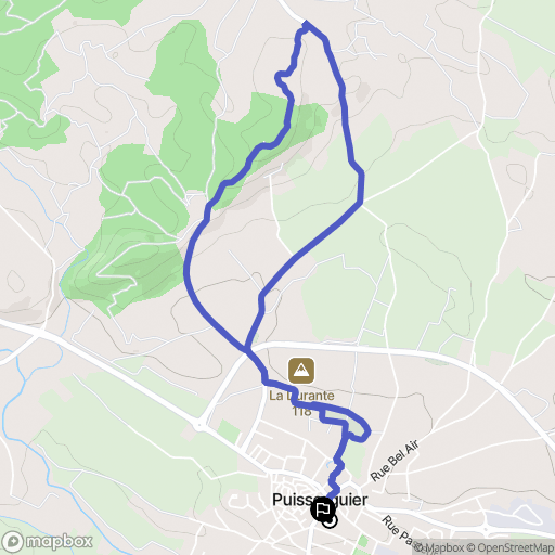 Puisserguier : carte du parcours de randonnée - France
