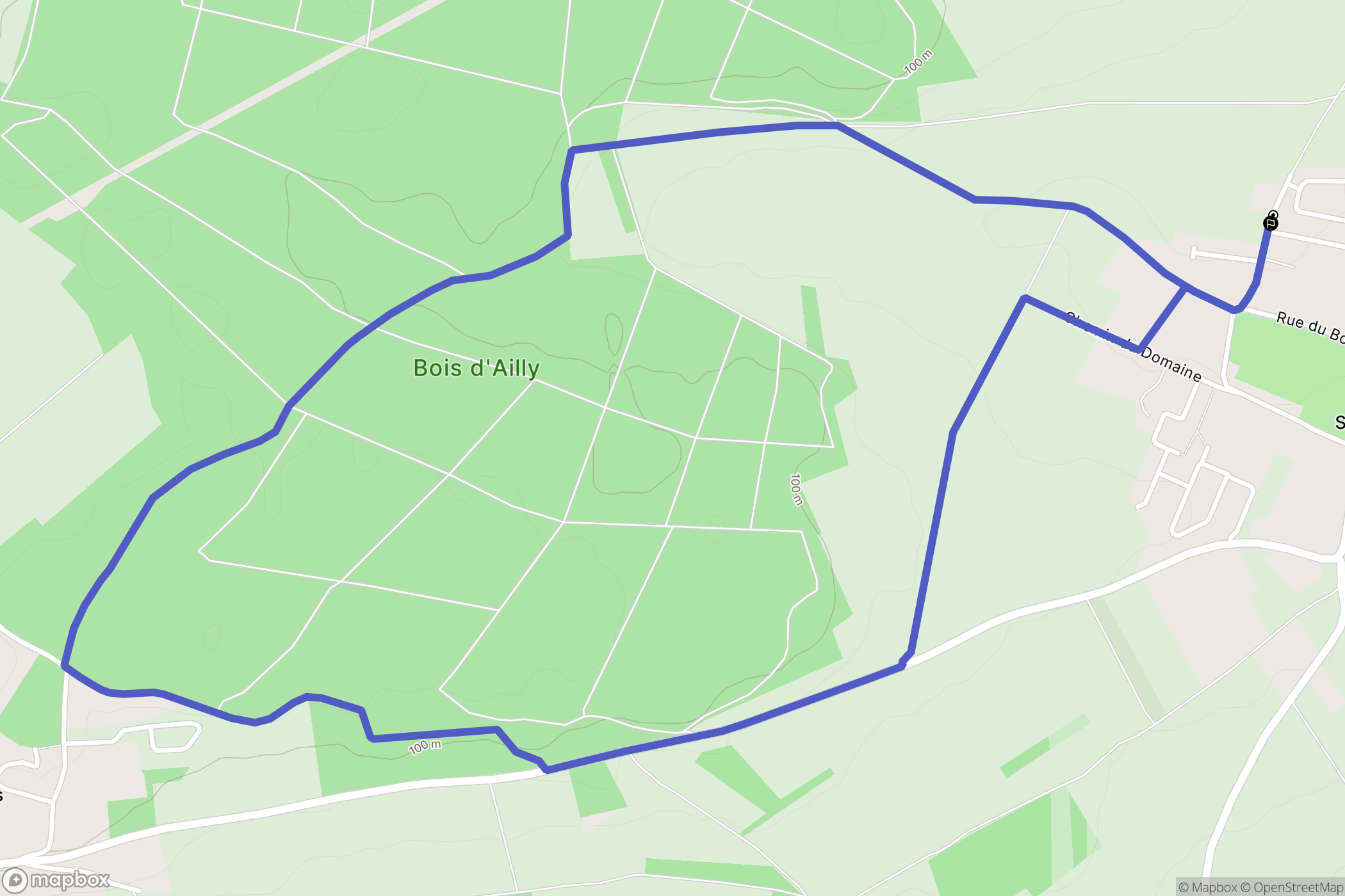 Saveuse : carte du parcours de randonnée - France