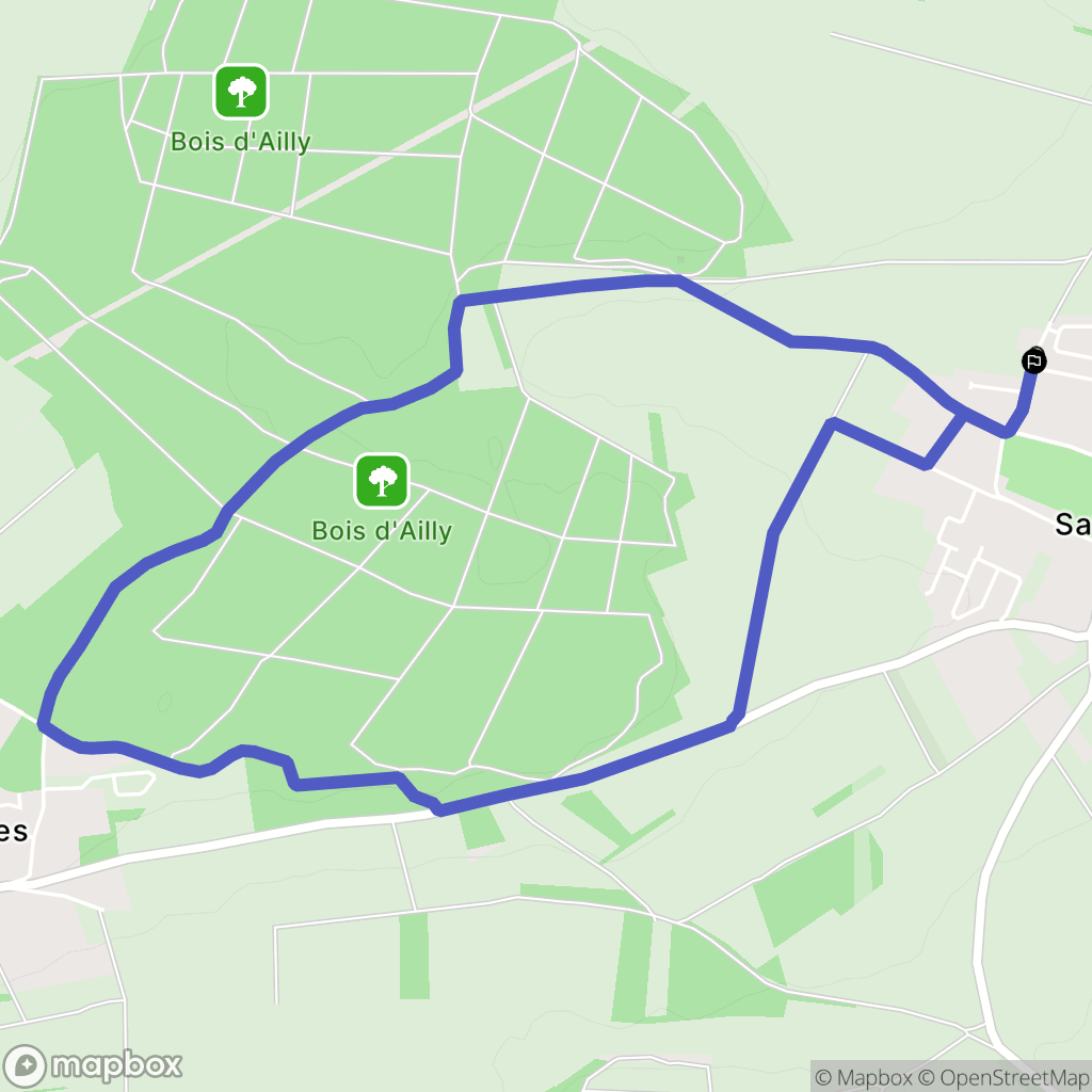 Saveuse : carte du parcours de randonnée - France