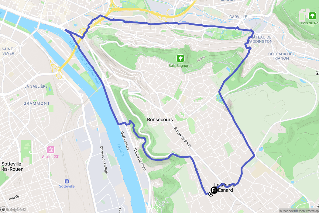 Le Mesnil-Esnard : carte du parcours de randonnée - France