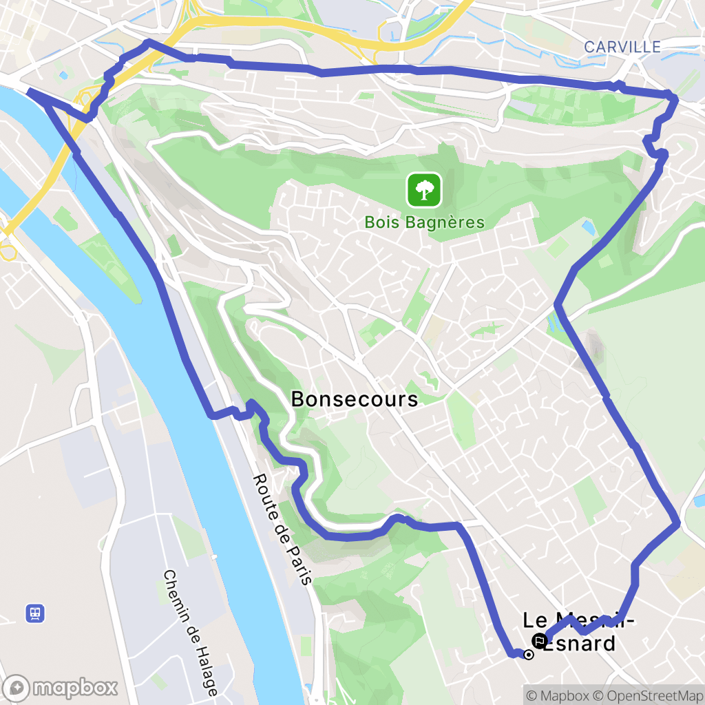 Le Mesnil-Esnard : carte du parcours de randonnée - France