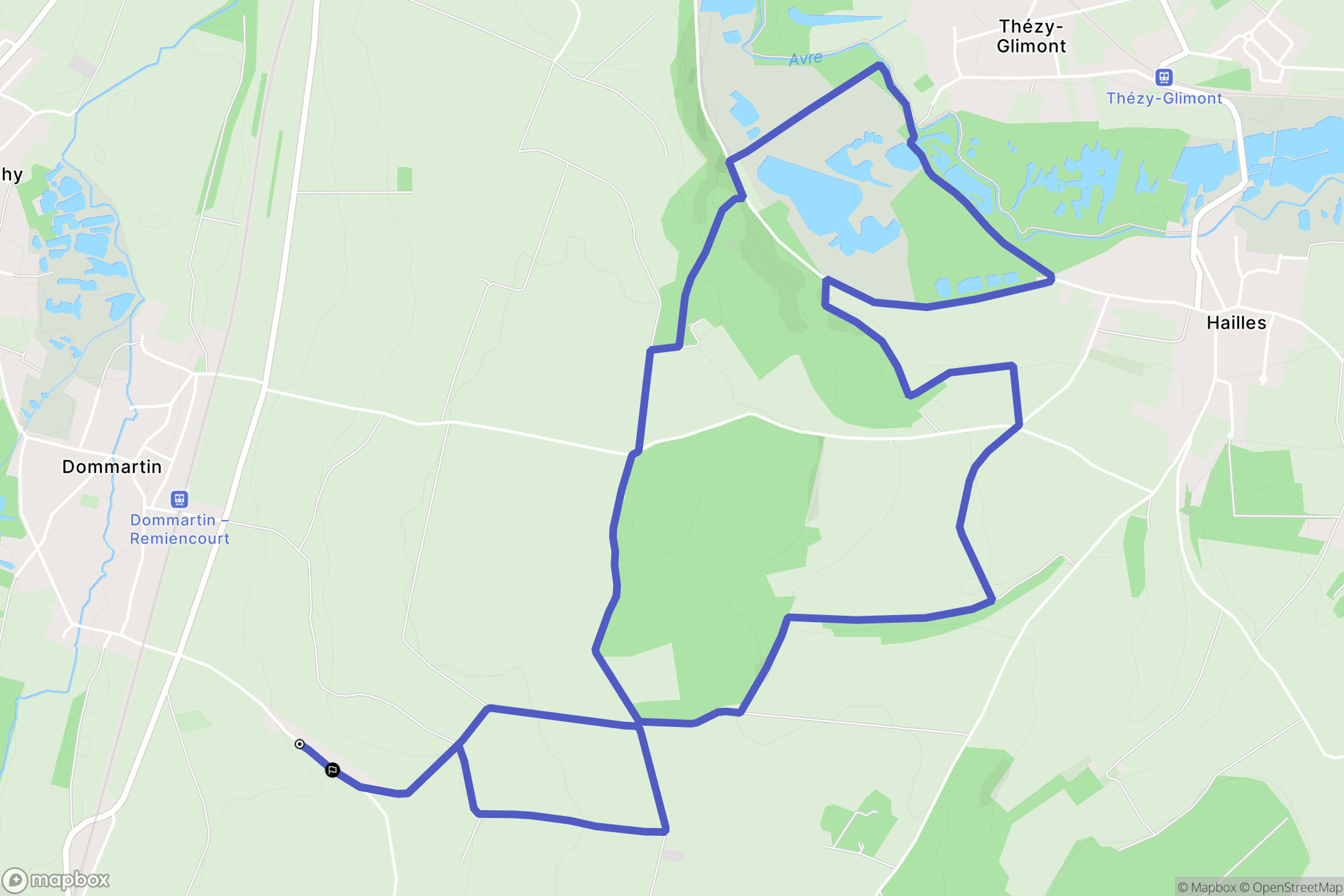 Dommartin : carte du parcours de randonnée - France