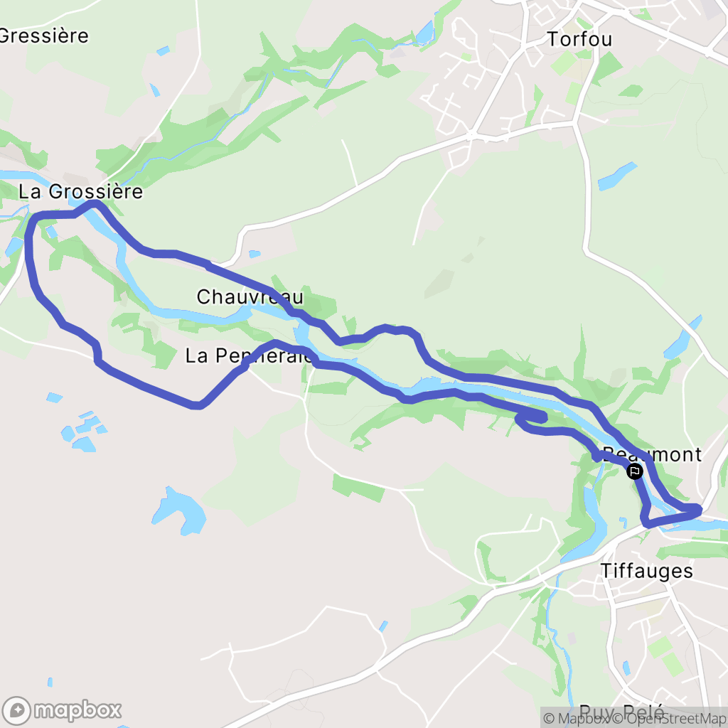 Tiffauges : carte du parcours de randonnée - France