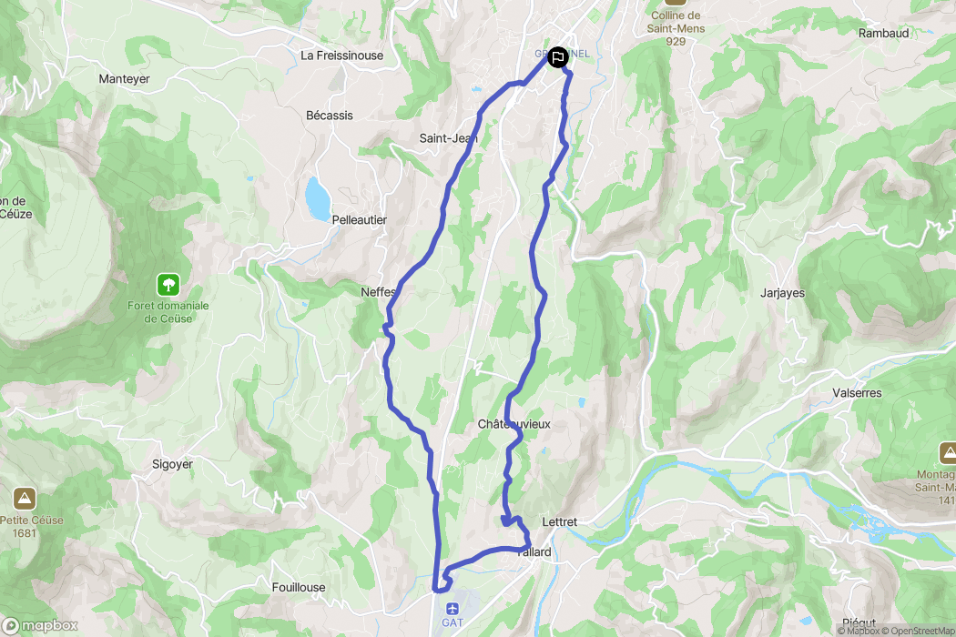 Gap : carte du parcours de randonnée - France