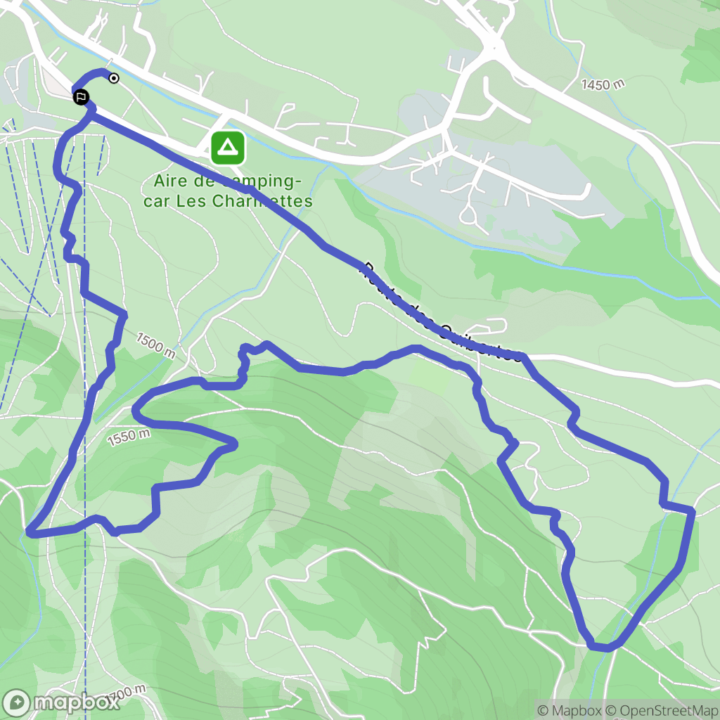 Le Monêtier-les-Bains : carte du parcours de randonnée - France