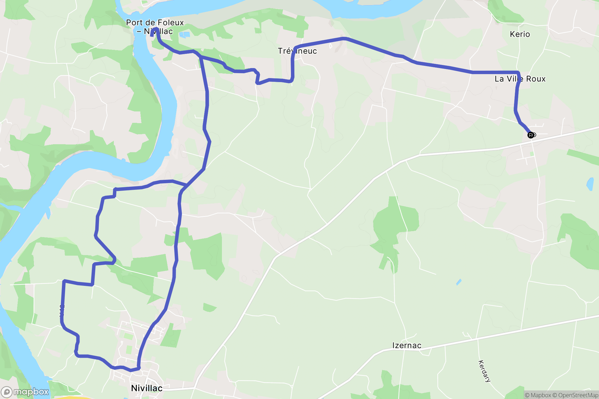 Nivillac : carte du parcours de randonnée - France
