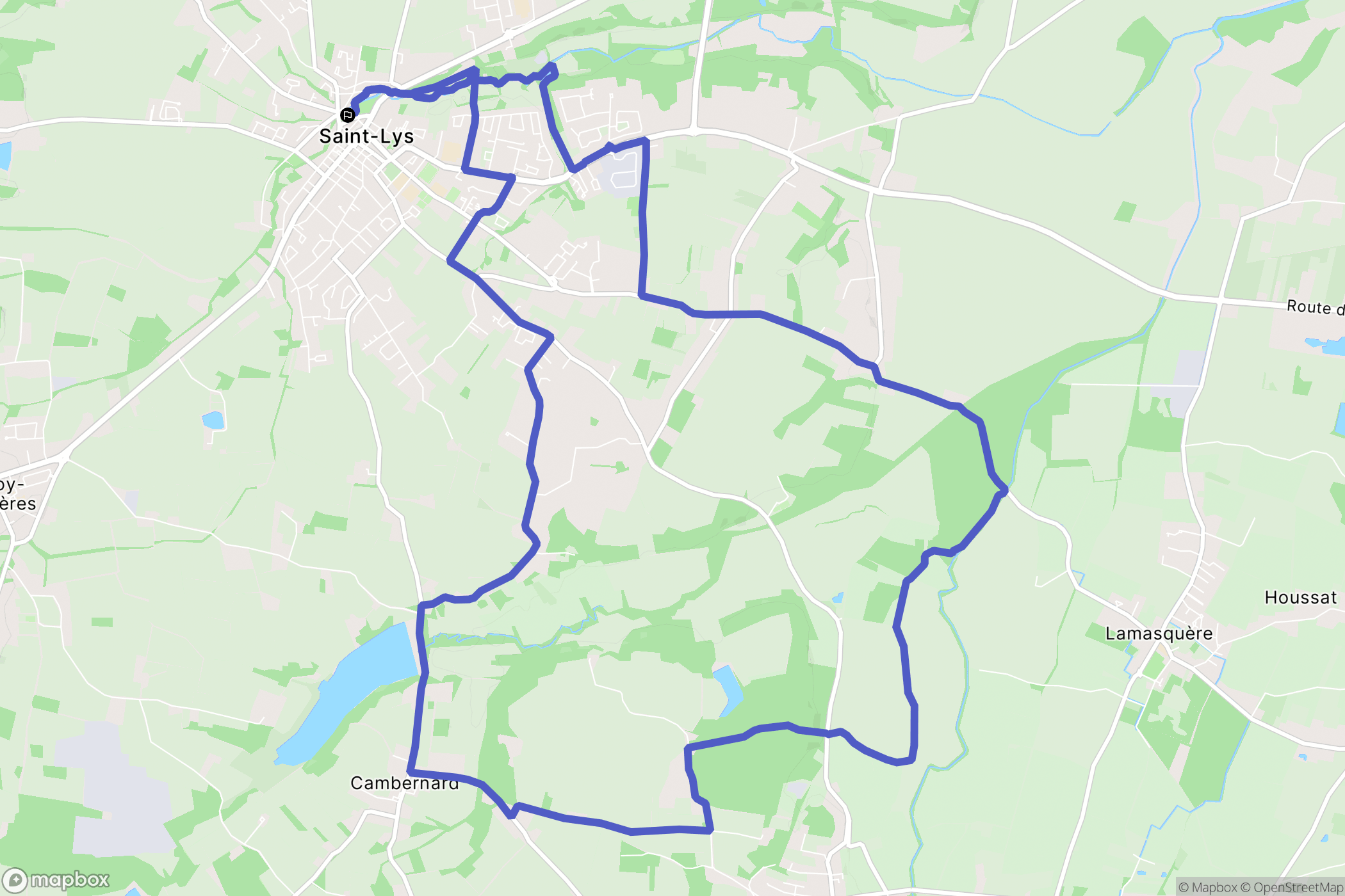 Saint-Lys : carte du parcours de randonnée - France