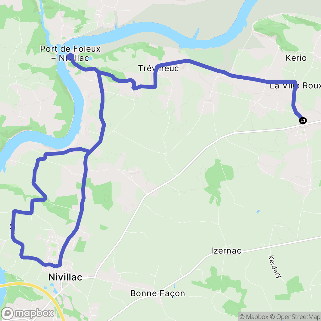 Nivillac : carte du parcours de randonnée - France