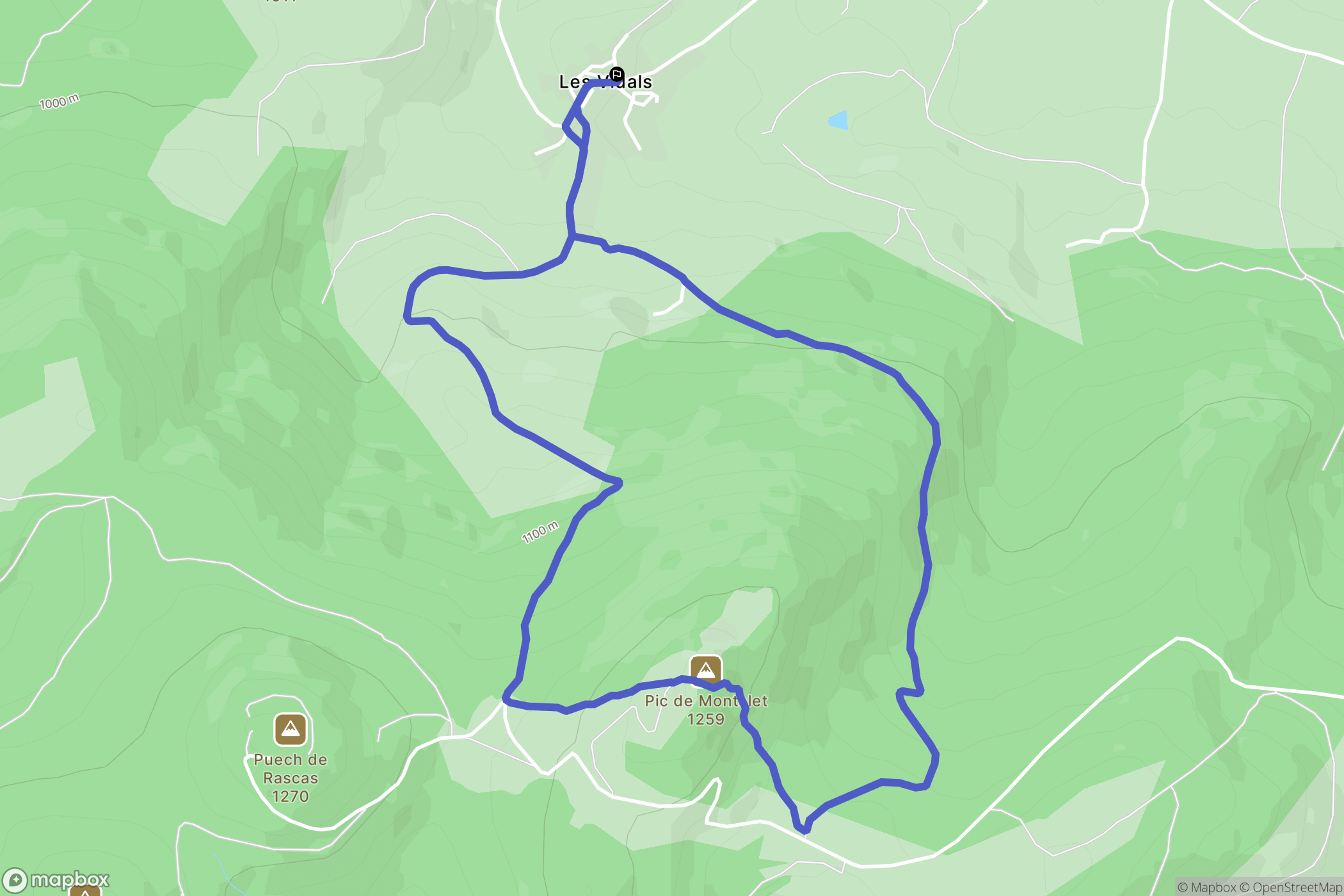 Lacaune : carte du parcours de randonnée - France
